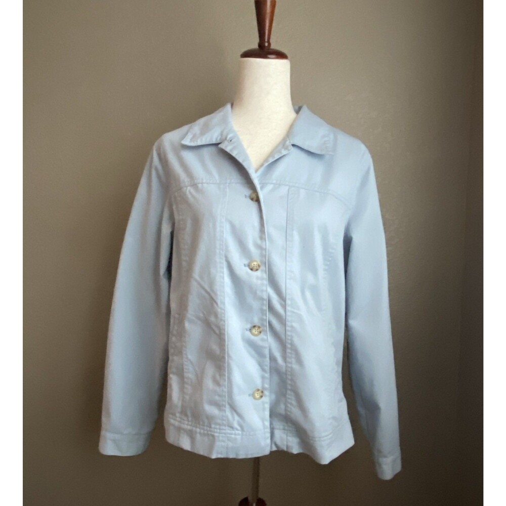 Appleseed’s Women’s Blue Jacket Size 8 Button Front Classic Casual